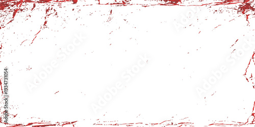 Red grunge backdrop featuring a dirty red paint splash pattern with ink splatters and watercolor textures for a bloody artistic design element or Christmas wallpaper