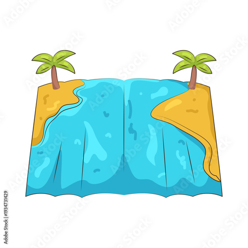 Illustration of Beach With Palm Trees