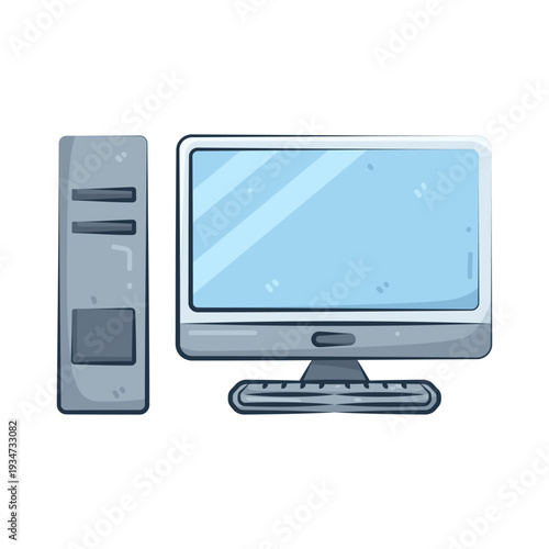 Illustration of Desktop Computer  
