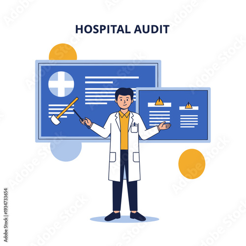 Hospital Evaluation: Healthcare Professional Presenting Data Analysis and Clinical Overview