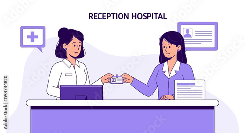 Hospital Reception Interaction: A Visual Depiction of Patient Check-In and Protocol