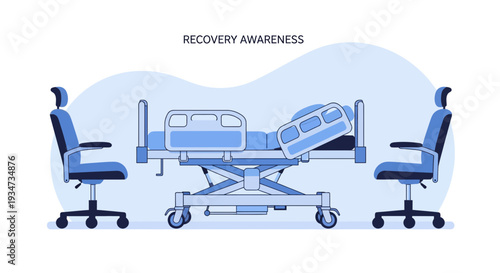 Hospital Recovery And Awareness Illustration Representing Medical Care And Treatment