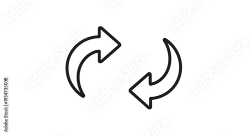 Circular arrows rotation symbol icon.