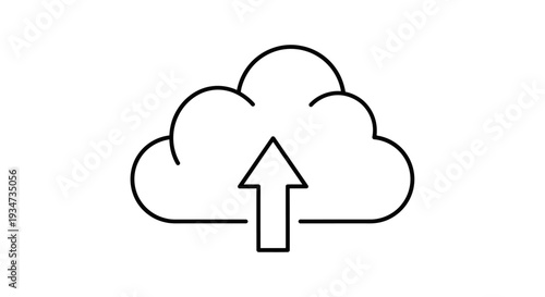 Cloud computing upload icon symbol.
