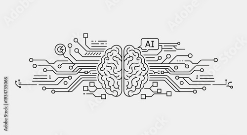 Artificial Intelligence Brain Circuit Technology.