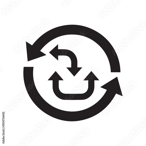 Free Download Black circular arrows, refresh icon, workflow symbol, process loop, isolated on transparent background. - GFXLoad