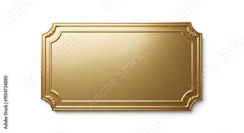 A gold plaque with a decorative border