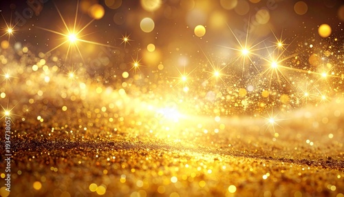 豪華な黄金の星粒背景エフェクト素材