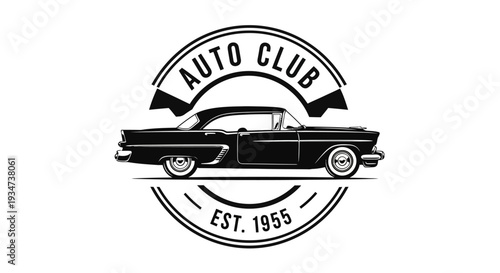 Vintage car club logo illustration.