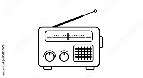 Vintage old radio receiver device.