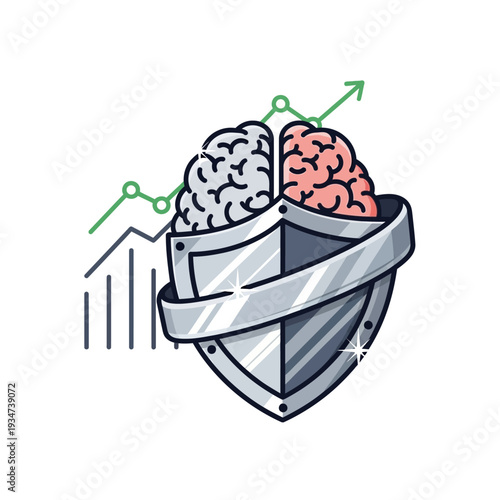 Shield protecting human brain minds.