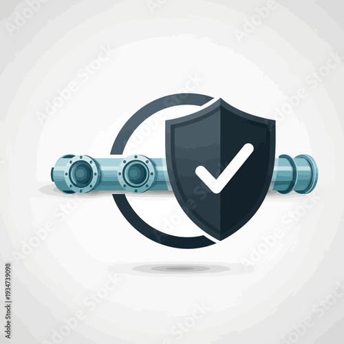 Shield with check mark icon security.