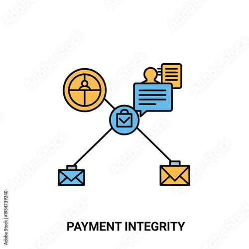 Payment integrity concept with icons.