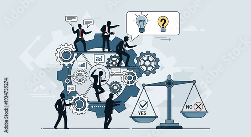 People working with balance scales justice.