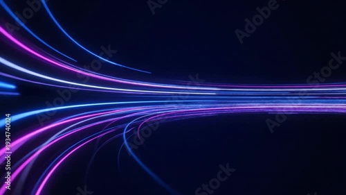 Dynamic abstract light trails motion blur in 4k cinematic dark background video footage