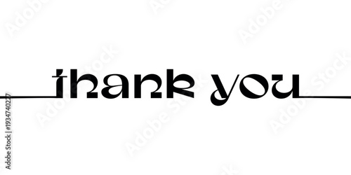 VECTOR Thank you hand drawn inscription with lines. Calligraphic inscription, vector illustration II
