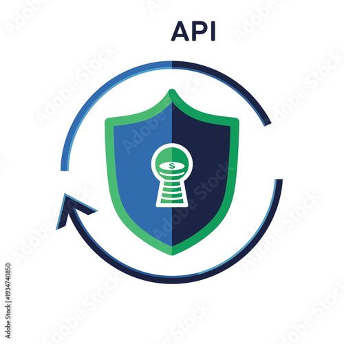 Shield with keyhole and API security.