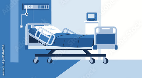 Hospital Room Depiction Illustration Of A Patient Bed In A Medical Facility Setting
