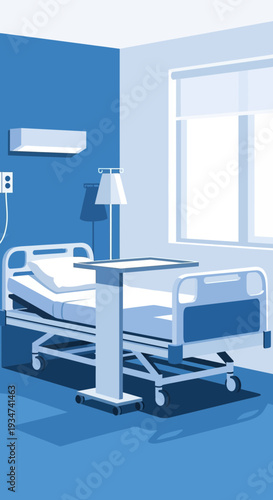 Hospital Room Illustration: Modern Design And Minimalistic Aesthetic For Medical Professionals