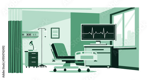 Hospital Room Interior Illustration Of Patient Care And Medical Treatment Facilities