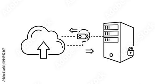 Cloud Computing and Data Security Concept with Server Network