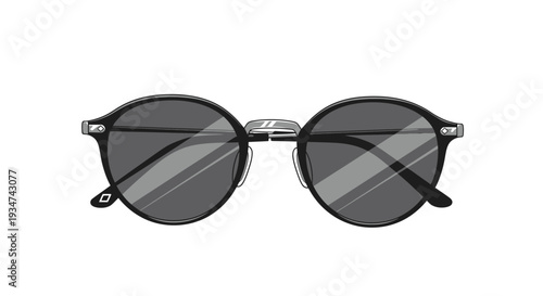 Stylish round sunglasses with dark lenses.