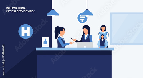 Hospital Staff Interacting with Patients During International Patient Service Week Celebration