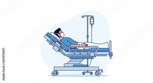 Hospitalized Patient Receives Medical Attention While Recovering in a Comfortable Bed