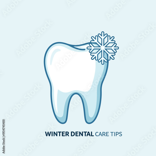 Illustrated Dental Health Concept Depicting Winter Care And Cold Season Oral Hygiene