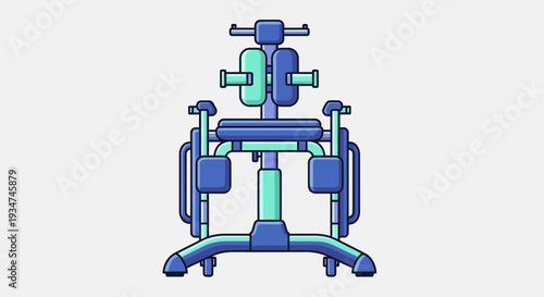 Illustrated Fitness Equipment Design Showing Modern Exercise Machine with Detailed Graphical