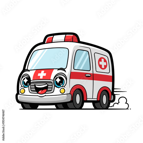 Wallpaper Mural Ambulance Vehicle Emergency Medical Service Cartoon. Torontodigital.ca