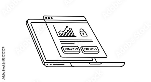 Laptop with online security interface screen.