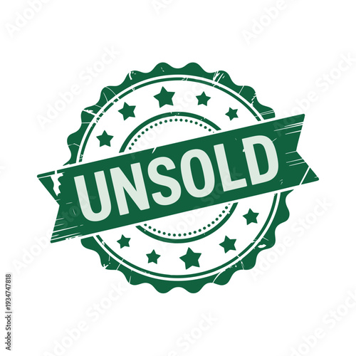 Distressed green rubber stamp graphic clearly indicates an item has remained unsold at auction or sale.