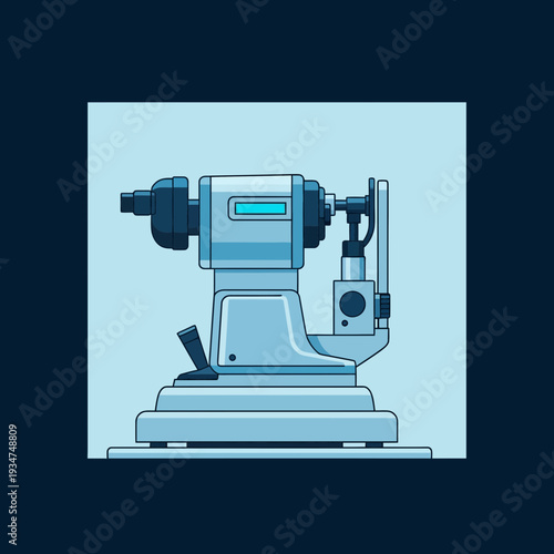 Illustrated Representation of Modern Ophthalmic Equipment for Vision Examination and Diagnostics
