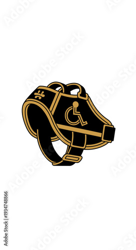 Illustrated Service Dog Harness Symbolizing Assistance For People With Disabilities