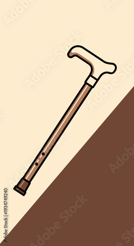 Illustrated Walking Aid Against Contrasting Background for Mobility and Independence