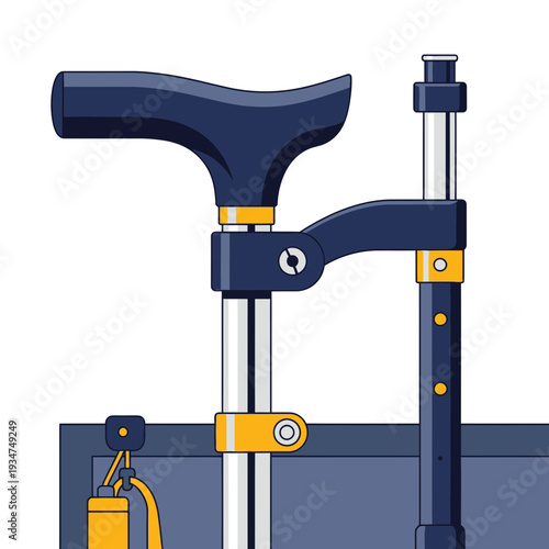 Illustrated Walking Aids Depicting Modern Assistive Devices for Enhanced Mobility and Independence