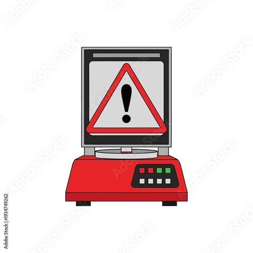 Illustrated Warning Icon on Industrial Weighing Device: Safety Alert and Caution Sign