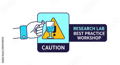 Illustrated Warning Sign for Research Lab: Best Practice Workshop Alert