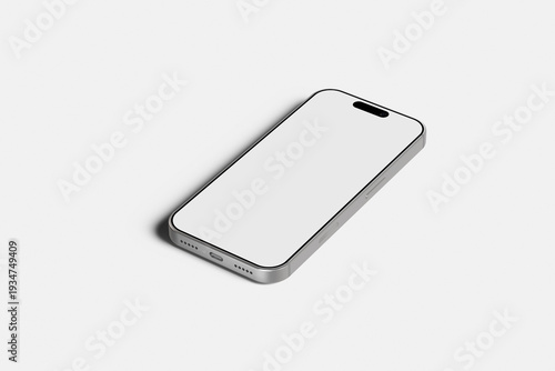 Blank phone mockup for presentation with a grey background 
