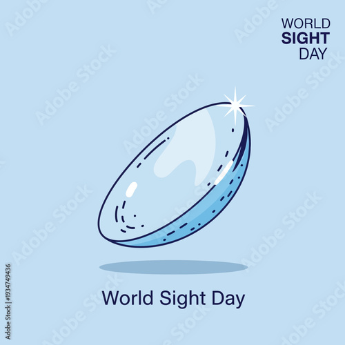 Illustration Depicting a Contact Lens Celebrating World Sight Day, Clear Vision Theme