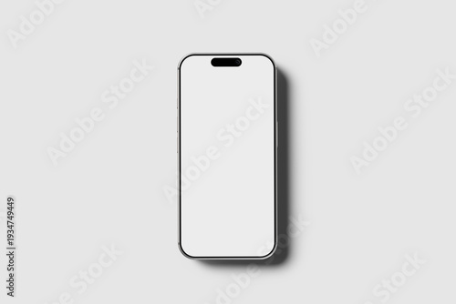 Blank phone mockup for presentation with a grey background 