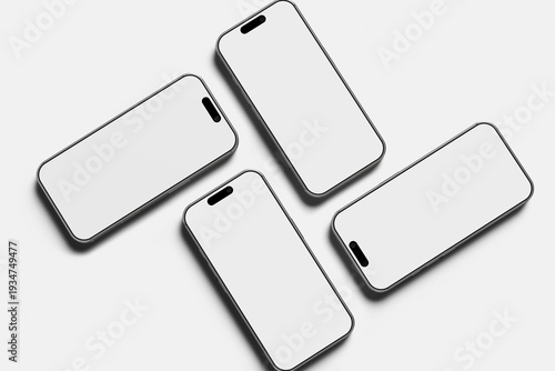 Blank phone mockup for presentation with a grey background 