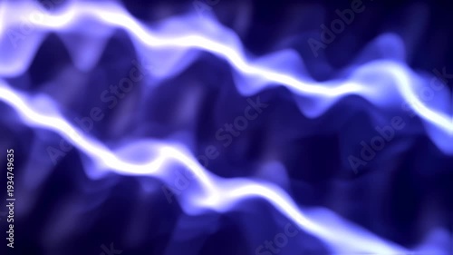 Electric Lightning Bolts on Dark Blue Background.