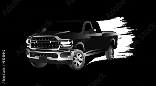 Black SUV Vector with Speed Motion