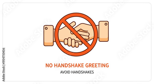 Illustration Depicting Handshake Prohibition, Promoting Social Distancing Guidelines for Public