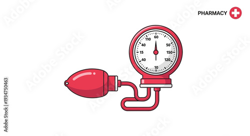 Illustration Of A Blood Pressure Monitor, Medical Device, Healthcare Measurement