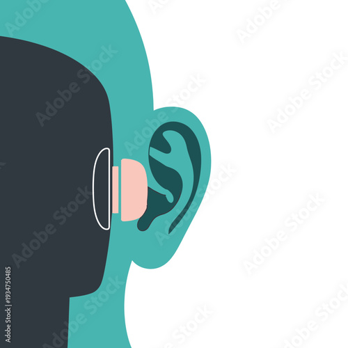 Illustration Depicting Hearing Aid Technology: An Abstract Representation of Auditory Assistance