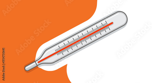 Illustration Of A Clinical Thermometer, Revealing Elevated Temperature Reading