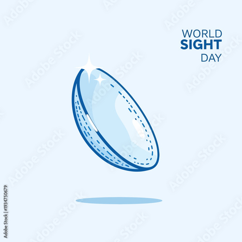 Illustration Of A Contact Lens Design With World Sight Day Text For Visual Health Awareness